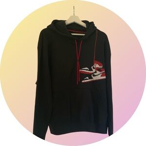 Jordan  Hoodie Men’s L Air Jordan 1 Shoes Graphic Pullover CA 05553